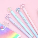 불빛 라이트 LED 보석 볼펜 [큐빅 특이한 크리스탈 다이아몬드 중성 디자인 예쁜 펜] : 필레오상점