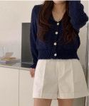[마지막장 30% SALE] 미엘 miel 스테이 면 카라 가디건 (4c) : 어베인