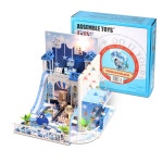 미니 미니어처 블루 인형의 조립인형 3D 프린스 주택 키트 로맨틱 목조 DIY 집 용 : 가로수-1