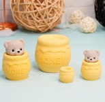 실리콘몰드 3D 귀여운 봉제 곰 금형 아로마 테라피 양초 만들기 디퓨저 돌 석고 꿀 냄비 : 가로수-1