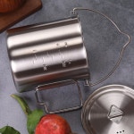 워터 H8135-bhrc 우유 캠핑 로버 750ml 스테인레스 식탁 접이식 머그잔 휴대용 : 가로수-1