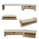 모니터 기본 듀얼 받침대 원목 키높이 우드핏 : 대만족스토어