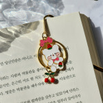 귀여운 토끼 곰 금속 책갈피 동물 책갈피 / 체리 금속 북마크 핸드메이드 책갈피 독서모임 선물 기념품 : 봄을 전하다