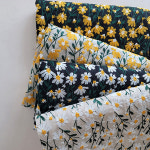 자수원단 데이지 자수 린넨 면 마 원단 천 4컬러 59115 : 선퀼트