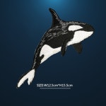 천 고래 개 스티커 DIY 접착제 백업 자수 호랑이 액세서리 패치 1 아플리케 : 쿠로라인