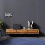 빈티지 블랙스틸 속깊은 레일서랍 원목 티비다이 1200 tv 선반 : 유니스마일