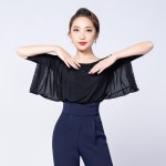 라틴 댄스복 상의 현대 무용 탑 루즈 핏 메쉬 망사 점프 슈트 CC36 : 정말 조아