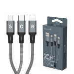 3in1 5+8+C 고속 충전 케이블 모텔 호텔 업소용 카페 PC방 듀얼 핸드폰 휴대폰 : 비엠에이치