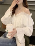 레이어드 여성블라우스 정장 화이트셔츠 : 우꿈상회