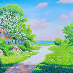 과일나무가 있는 풍경 - 요한 크로우덴 중대형 유화그림 거실액자 명화 풍경화 : 아트모션