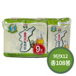 지도표 성경김 올리브녹차 식탁김 도시락김 9단 4g x 108봉  (9봉x12개) (조미김) : 김사랑