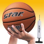 스타 농구공 7호 사이즈+펌프 실내 야외 실외 아웃도어 점보 루키 : 인사이드풋볼