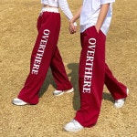 와이드트레이닝팬츠 고무줄바지 여자통바지 기모 : 러브온타임