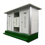 코네코 이동식 화장실 3칸 간이 포세식 공중 공용 건설현장 야외 컨테이너 재래식 수세식 화장실 : KONECO