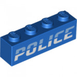 레고부품 프린트브릭 [Blue] Brick 1 x 4 with Bright Light Blue and White POLICE Pat (3010pb332/6387165) 브릭마켓 : 브릭마켓