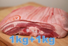 [행복미트] 미박삼겹살 스페인산 통큰 덩어리 1kg+1kg 수육용 보쌈용, 총 2kg : 행복 미트