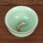 물고기 한마리 찻잔 술잔 50ml (40HS) 찻잔 도자기찻잔 물고기찻잔 술잔 소주잔 도자기술잔 중국 : 고팡몰