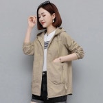 여성 봄 바람막이 점퍼 간절기 아우터 패션 후드 소매 기본 지퍼 겉옷 G2122 : 닥터 자파2