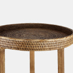 빈티지 수공예 인테리어 선반 트레이 수납함 사이드 티 테이블 원룸 집 침실 안방 공간 가로 틈새 작은 폭 전면 모듈 낮은 미니 콘솔 원형 천연... 