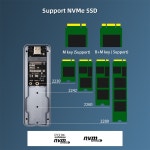 JEYI M.2 NVME 알루미늄 공구가 필요 SSD 인클로저 USB3.2 타입-C Gen2 마그네틱 하 라이브 케이스 PCIe NVMe 2280/60/42/30 용 : 호야네... 