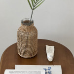 라탄 감성 화병 조화 인테리어 유리 꽃병 소품 : 메인홈