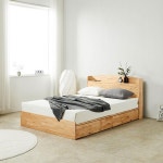 원목 헤드선반 1단수납 낮은 초등학생 침대 프레임 SS 심플한 1인 홈 견고 : 유니스마일