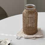 라탄 감성 화병 조화 인테리어 유리 꽃병 소품 : 메인홈