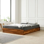 1단 서랍 퀸사이즈 원목 평상 무헤드 침대 프레임 튼튼한 신혼부부 감성 홈 : 유니스마일