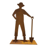 주문제작 [삽잡은남자] 사람조형물 가드닝사람 야외철재 정원장식 조경 포토존 : 그린모자이크