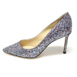 [중고명품 미스터문] Jimmy Choo(지미추) J00010404337 버블검 믹스 글리터 ROMY 로미 85 펌프스 웨딩슈즈 여성 구두 37... 