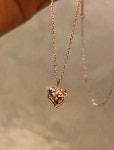 14k 러블렛 컷팅 하트 로즈골드 목걸이 : 믈링드