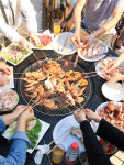 야외바베큐장 테라스 정원 바베큐 테이블과 의자 빌라 유럽식 마당 야외 단철 조합 방수 주조 알루미늄 : 배배맛켓