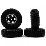 WL-0165BK SCX24 1/24 블랙 알루미늄 비드락 1.0인치 휠타이어세트(4개) 5 Spoke 53mm x 18mm 7mm헥스 : 노윙하비