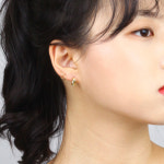 14K골드정품 V컷팅 원터치링귀걸이 H1079 : 쥬얼리팜므파탈