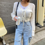 리본가디건 아이보리가디건 : 에이치앤뉴