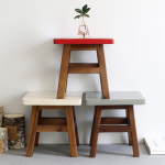 사각 미니스툴 소품의자 소형 나무 원목 인테리어 빈티지 레트로 화분받침대 : 앤드유니크