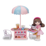 리틀미미 스쿠터타고 피자배달 달달도넛 카페 소꿉놀이 여아 장난감 인형 : 새콤달콤토이