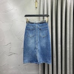 데님 스커트 포켓 연청 청치마 미디 G6112 : 김미패션