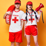 빨강 링거티 레드화이트 라이프가드 LIFEGUARD 수상안전요원 티셔츠 반티 체육대회 수학여행 : 반티킹