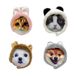 댕냥이 털모자 소형견 소형견 강아지 고양이 귀마개 귀도리 사이즈조절 귀여운 캐릭터 : 히트잇몰