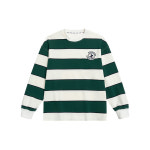 남성 긴팔 스트라이프 티셔츠 멀티 심플 스위트 캐주얼 가디건 셔츠 : 민트콜라