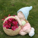 야외 정원 마당 꾸미기 소품 어린이 소년 소녀 캐릭터 자전거 화분 : FINDITEM