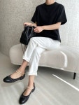 백 라벨 포인트 라인 티셔츠 ING 아이엔지 : MI:U 미유