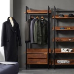 코트 소형 원목 겨울옷행거 오픈형 철재 서랍장 행거 폴 : 아임싱글