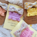 [시심나아트리본] 소녀 레이스 헤어핀 똑딱핀 2개 1set 핸드메이드 핀 : 시심나아트리본