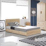 원룸 자취생 1인 6칸수납 평상 헤드 침대프레임 (SS) 감성 심플한 고급 홈 : 유니스마일