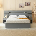 바퀴서랍 USB포트 2인 평상 수납 침대 프레임 (Q/3색) 북유럽풍 포근한 1인 : 유니스마일