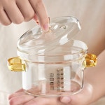 계량 Gianixi 유리 stockpot 투명 binaural 수프 냄비 국수 그릇 조리기구 요리를위한 가정용 스튜 주방 악세사리 : 늘봄1