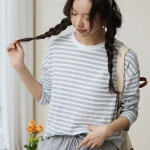 헤네시 라운드넥 스트라이프 코튼 티 간절기 러블리 아이템 : 아이엑스몰