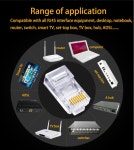 50 PCs RJ45 커넥터 Cat6 네트워크 비 차폐 천공 크리스탈 헤드 : 신직구삼호